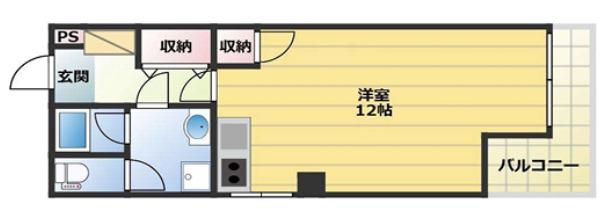 FSビル(ワンルーム/6階)の間取り写真
