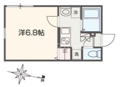 MELLAS北千住(1K/1階)の間取り写真