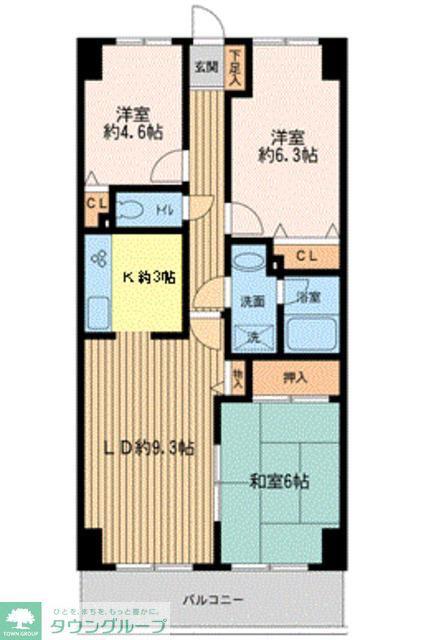 ガーデンシティ金沢文庫(3LDK/7階)の間取り写真