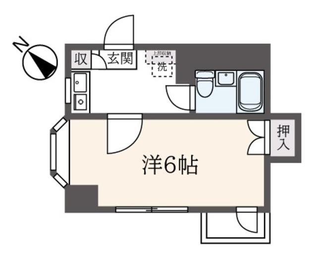 大和ハイツ(1K/4階)の間取り写真