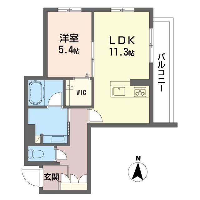 セターレ(1LDK/1階)の間取り写真