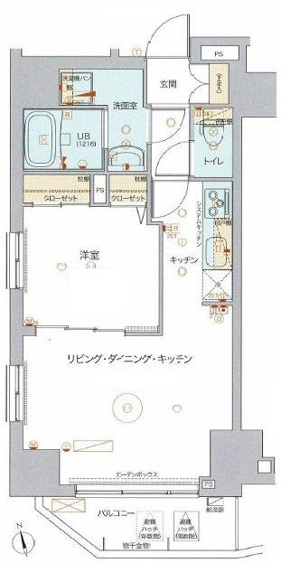RISING PLACE浅草四番館(1LDK/9階)の間取り写真