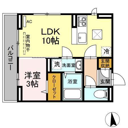 エル・ソル南庄町(1LDK/1階)の間取り写真