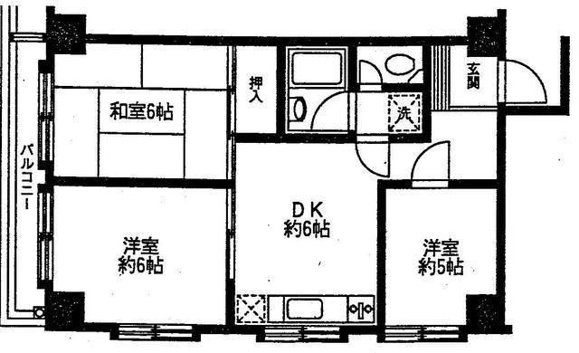 朝日西五反田マンション(3DK/10階)の間取り写真