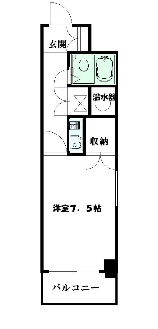 シングルハイツ相模大野(1K/3階)の間取り写真
