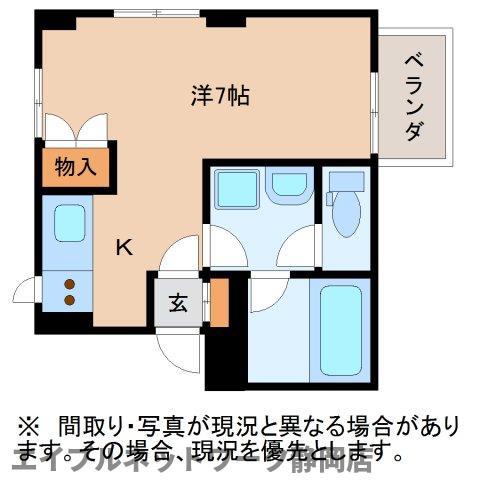 インナーコート(1K/2階)の間取り写真