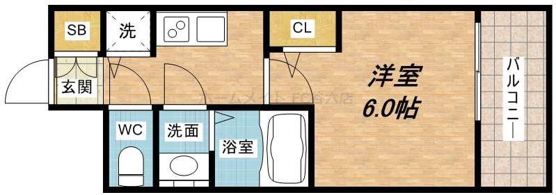 プレサンス玉造駅前(1K/7階)の間取り写真