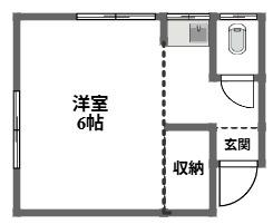 パールハウスB(ワンルーム/2階)の間取り写真