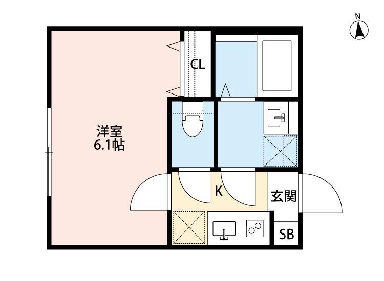 CRASTINE西馬橋1丁目(1K/3階)の間取り写真