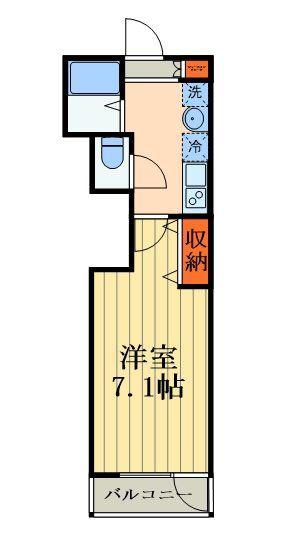 グランコート蕨パークサイド(1K/1階)の間取り写真