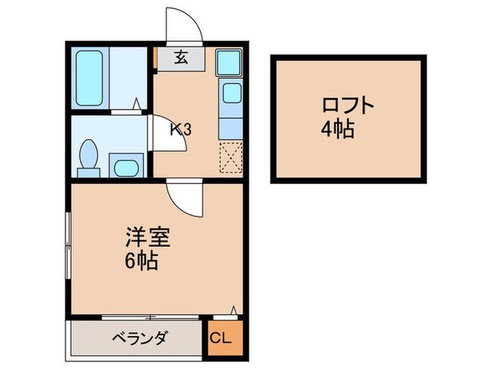 MAHOROBA(1K/1階)の間取り写真