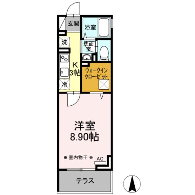 ステラ北綾瀬(1K/1階)の間取り写真