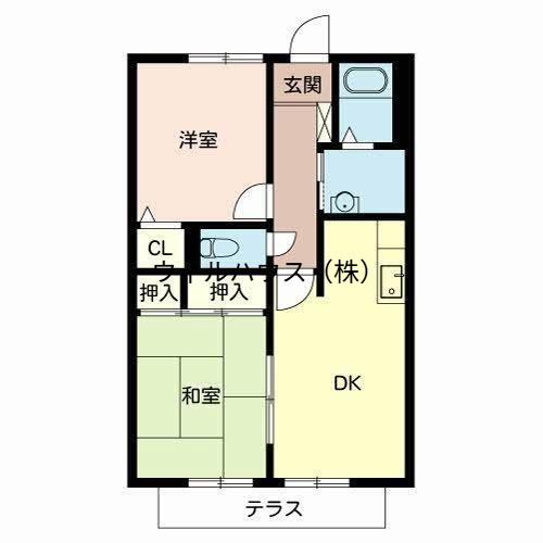 グレイスコート A棟(2DK/2階)の間取り写真