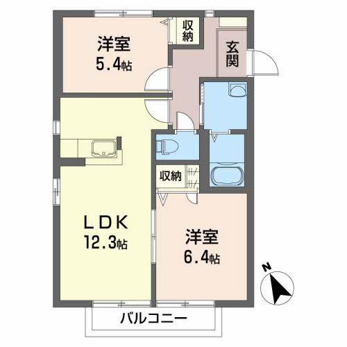パースカーム(2LDK/1階)の間取り写真