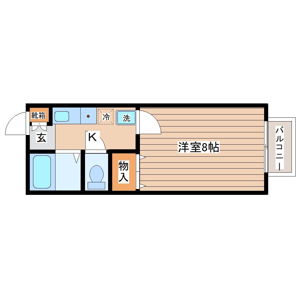 セジュール青山(1K/2階)の間取り写真