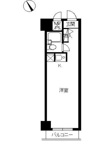 スカイコート池袋第2(ワンルーム/7階)の間取り写真