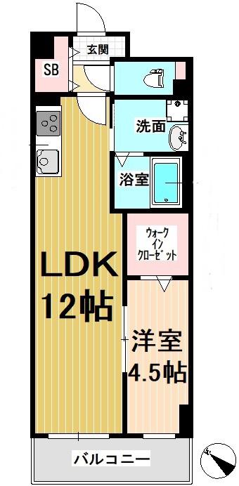 PRIMAL千種STELO(1LDK/15階)の間取り写真