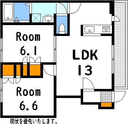 メゾンクレール(2LDK/1階)の間取り写真