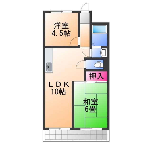 スエヨシハイツ(2LDK/3階)の間取り写真