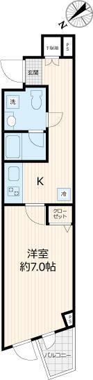ヴェイルハウス西馬込(1K/5階)の間取り写真