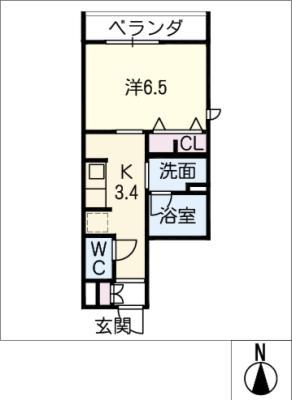 IS岐阜駅前(1K/4階)の間取り写真