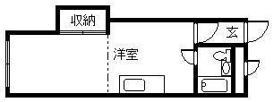 旭祥ハイツ(ワンルーム/2階)の間取り写真
