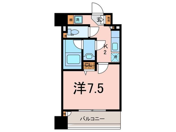 プライブ恵比寿(1K/5階)の間取り写真