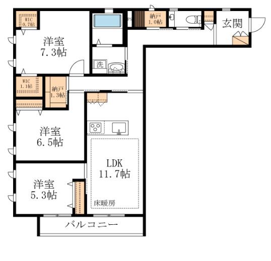 DUE ウエスト AZABU HOUSEデューウエストアザブハウス(3SLDK/2階)の間取り写真