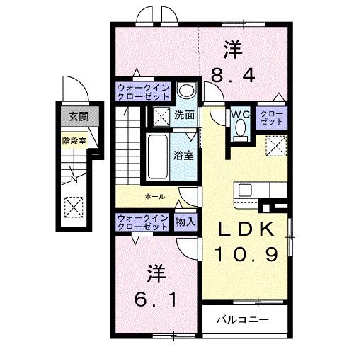 カンピドリオII(2LDK/2階)の間取り写真