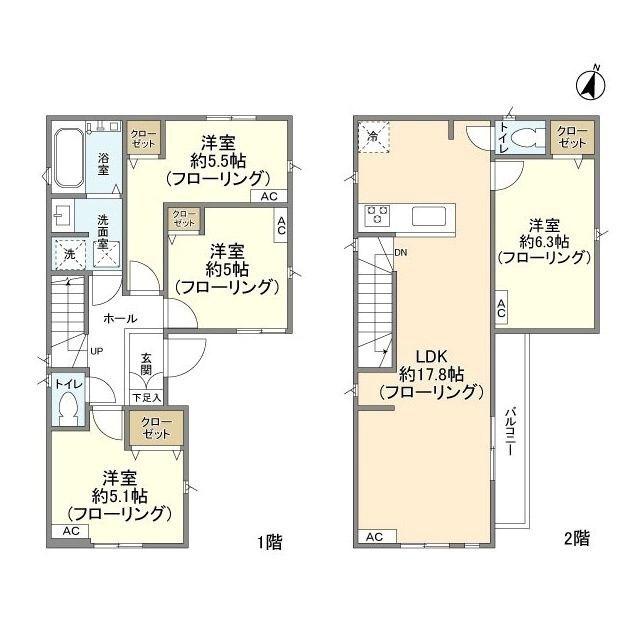 KOLET足立大谷田♯5(4LDK/1階)の間取り写真