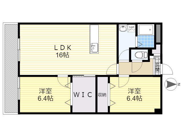 グランドアーク(2LDK/4階)の間取り写真