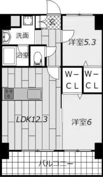 THE SQUARE PLATINUM RESIDENCE(2LDK/11階)の間取り写真