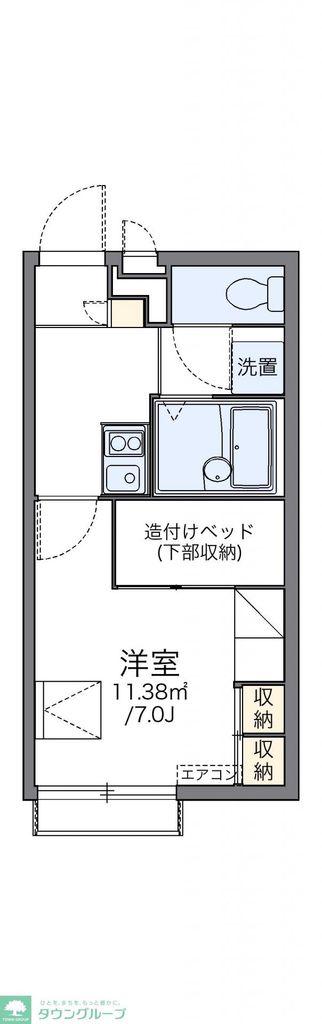 レオパレスウエスト(1K/3階)の間取り写真
