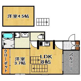 フェリシア(1LDK/1階)の間取り写真