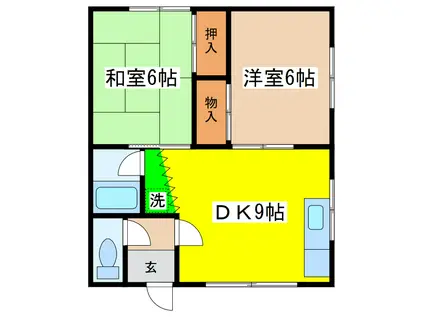 菅マンション(2DK/2階)の間取り写真