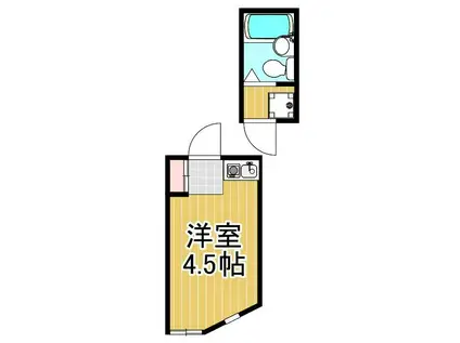 第3アスナロハイム(ワンルーム/3階)の間取り写真