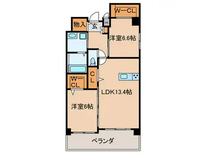 LEGEND OKADA(2LDK/5階)の間取り写真