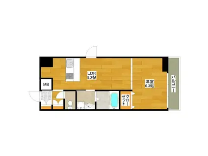 フローレンス江坂(1LDK/5階)の間取り写真