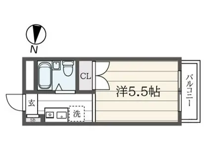 MARINE HILLS YOKOHAMA(ワンルーム/2階)の間取り写真