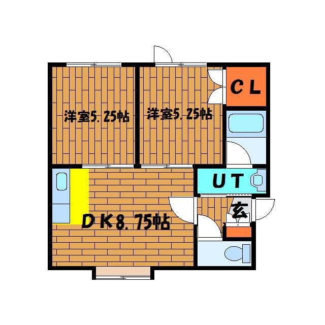 ソニック本通(2DK/1階)の間取り写真