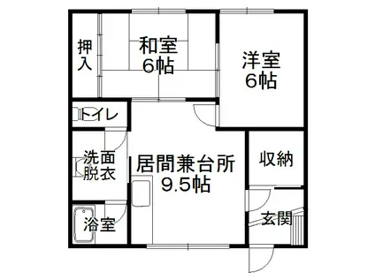 濱谷マンション(2DK/2階)の間取り写真