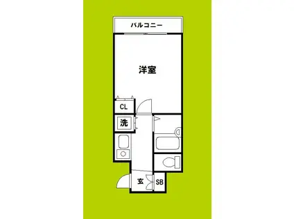 エスティライフ梅田新道(ワンルーム/2階)の間取り写真