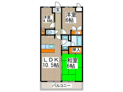 プレステージ浦和(3LDK/3階)の間取り写真