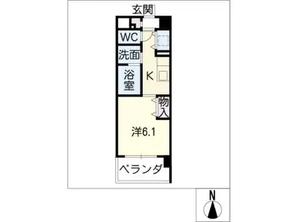 イーストCOURT SAKURABASHI(1K/1階)の間取り写真