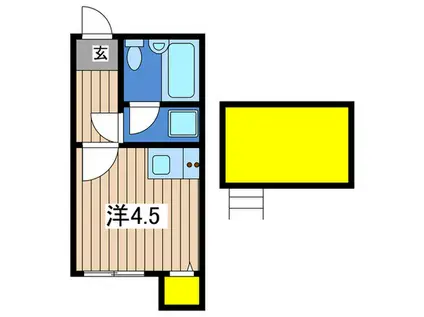 サンステージ蒔田B棟(ワンルーム/2階)の間取り写真