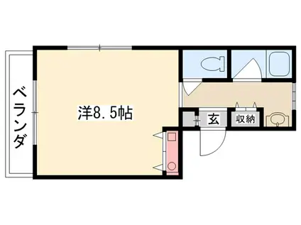 ベルトピア甲子園(ワンルーム/4階)の間取り写真