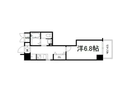 CQレジデンス大阪ウエスト(1K/2階)の間取り写真
