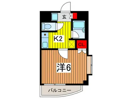 セボン浦和壱番館(1K/3階)の間取り写真