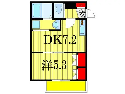 メゾンボヌール(1DK/3階)の間取り写真