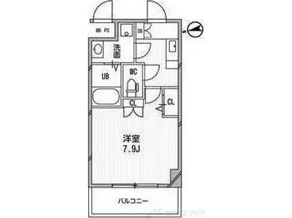 アーデン江坂III(1K/3階)の間取り写真